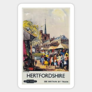 Hitchin, Hertfordshire - BRER - Vintage Railway Travel Poster - 1955-1965 Sticker